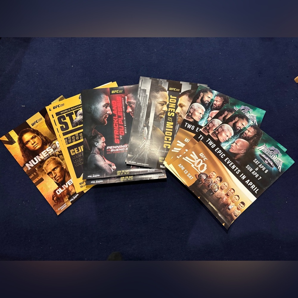 Lot Of 40+ UFC Promo Posters 18x24 288 289 295 297 Wrestlemania 300 Combo